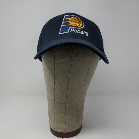 NBA Indiana Pacers Strapback Hat Embroidered Logo Blue Gold Adjustable - Picture 2 of 10